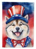 Akita Patriotic American House Flag 28x40 Porch Sleeve Pole Decorative Outside Yard Banner Artwork Wall Hanging, Polyester