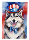 Alaskan Malamute Patriotic American House Flag 28x40 Porch Sleeve Pole Decorative Outside Yard Banner Artwork Wall Hanging, Polyester