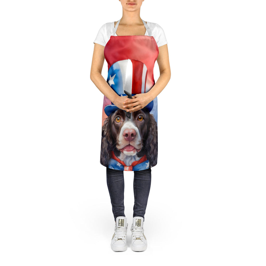 American Water Spaniel Patriotic American Apron Cooking Kitchen Server Baking Crafts Gardening for Adult Women Men, Unisex, Large, Multicolor