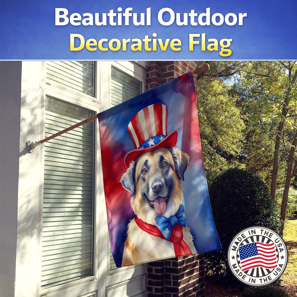 Anatolian Shepherd Patriotic American House Flag 28x40 Porch Sleeve Pole Decorative Outside Yard Banner Artwork Wall Hanging, Polyester
