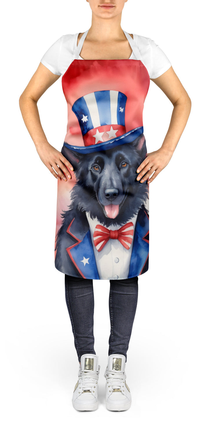 Belgian Sheepdog Patriotic American Apron Cooking Kitchen Server Baking Crafts Gardening for Adult Women Men, Unisex, Large, Multicolor