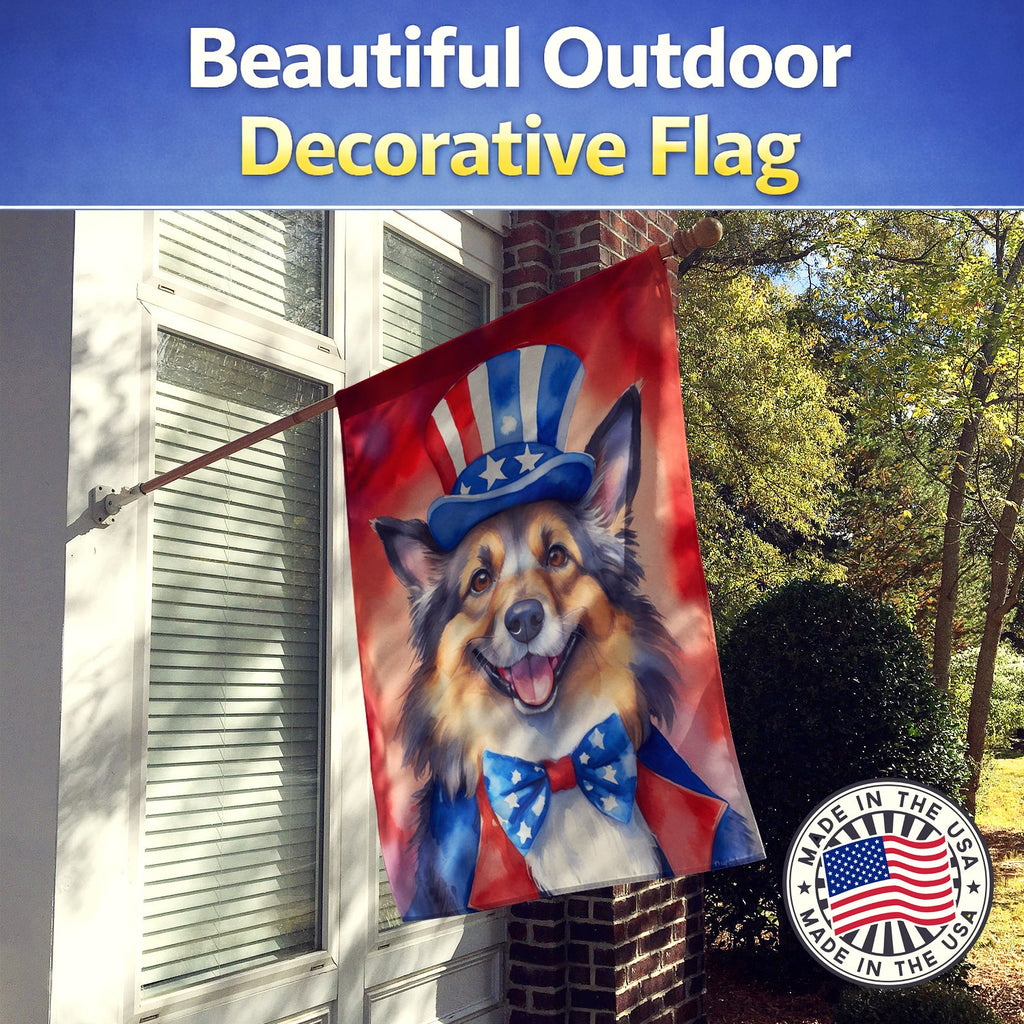 Belgian Tervuren Patriotic American House Flag 28x40 Porch Sleeve Pole Decorative Outside Yard Banner Artwork Wall Hanging, Polyester