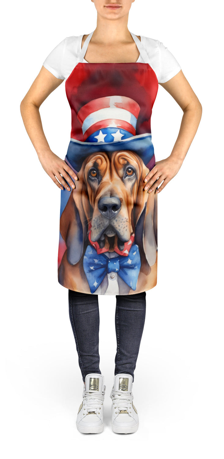 Bloodhound Patriotic American Apron Cooking Kitchen Server Baking Crafts Gardening for Adult Women Men, Unisex, Large, Multicolor
