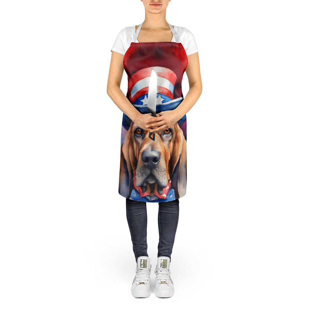 Bloodhound Patriotic American Apron Cooking Kitchen Server Baking Crafts Gardening for Adult Women Men, Unisex, Large, Multicolor