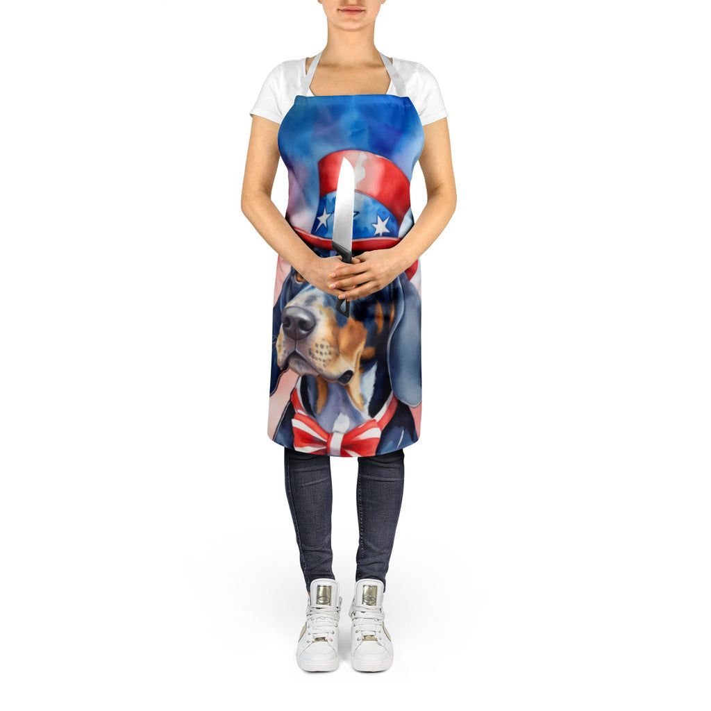 Bluetick Coonhound Patriotic American Apron Cooking Kitchen Server Baking Crafts Gardening for Adult Women Men, Unisex, Large, Multicolor