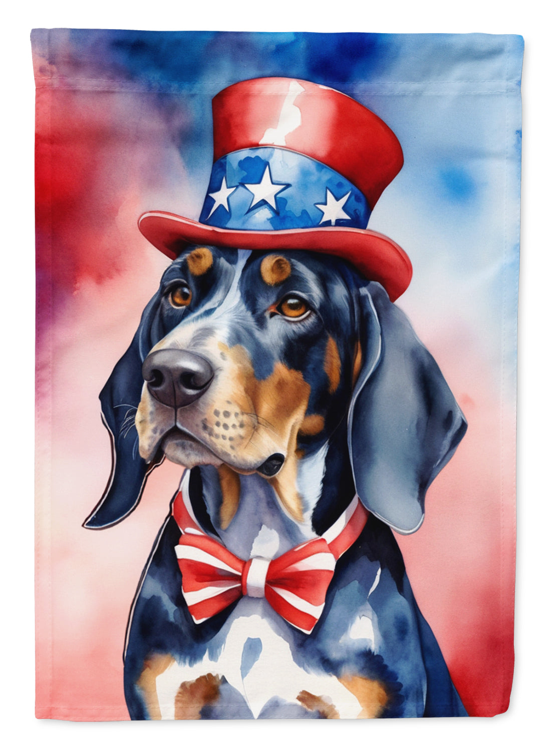 Bluetick Coonhound Patriotic American House Flag 28x40 Porch Sleeve Pole Decorative Outside Yard Banner Artwork Wall Hanging, Polyester