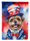 Border Terrier Patriotic American House Flag 28x40 Porch Sleeve Pole Decorative Outside Yard Banner Artwork Wall Hanging, Polyester