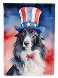 Borzoi Patriotic American House Flag 28x40 Porch Sleeve Pole Decorative Outside Yard Banner Artwork Wall Hanging, Polyester