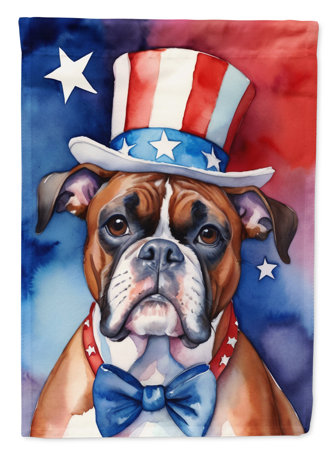 Boxer Patriotic American House Flag 28x40 Porch Sleeve Pole Decorative Outside Yard Banner Artwork Wall Hanging, Polyester