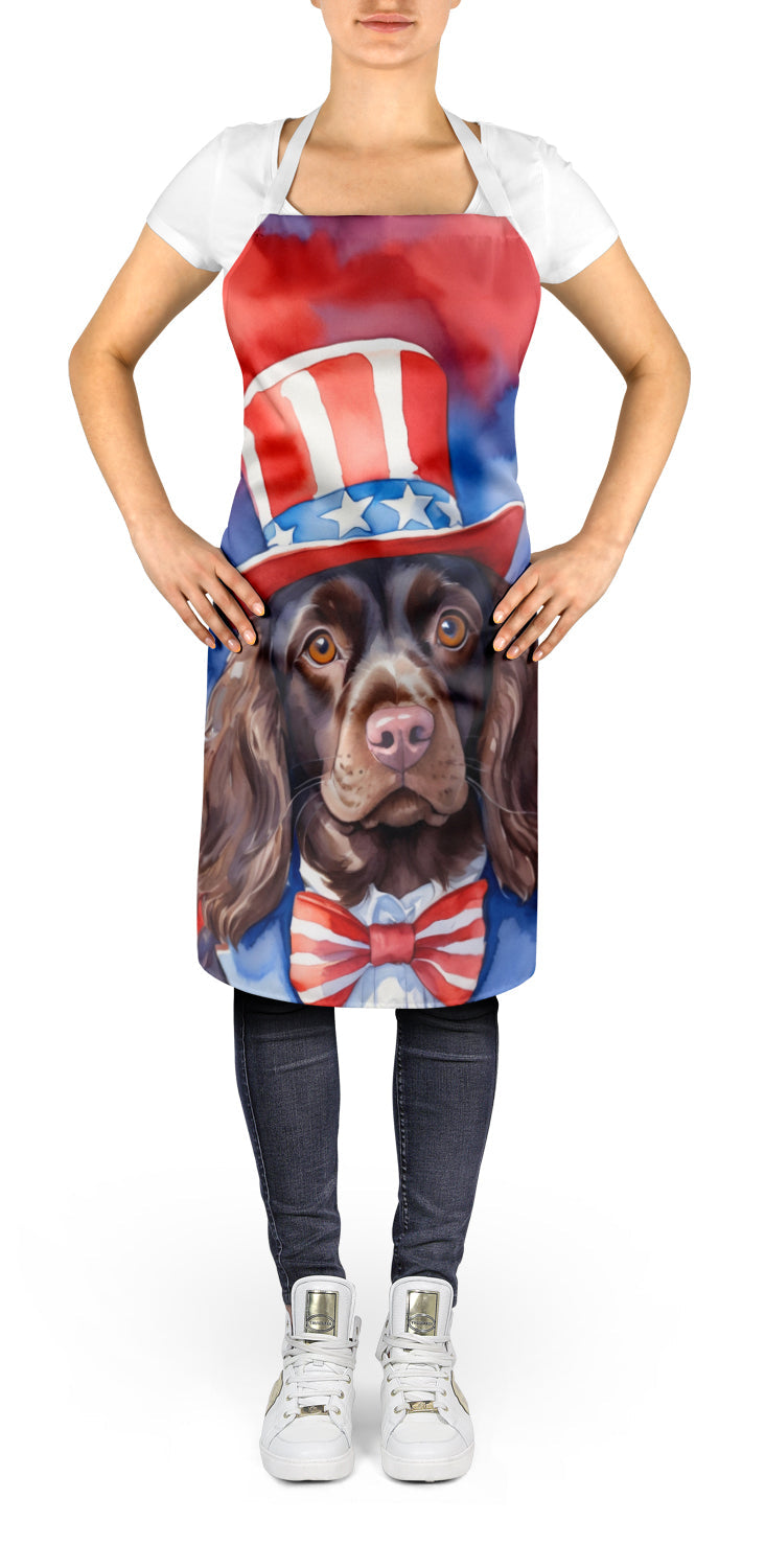 Boykin Spaniel Patriotic American Apron Cooking Kitchen Server Baking Crafts Gardening for Adult Women Men, Unisex, Large, Multicolor
