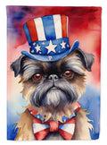Brussels Griffon Patriotic American House Flag 28x40 Porch Sleeve Pole Decorative Outside Yard Banner Artwork Wall Hanging, Polyester