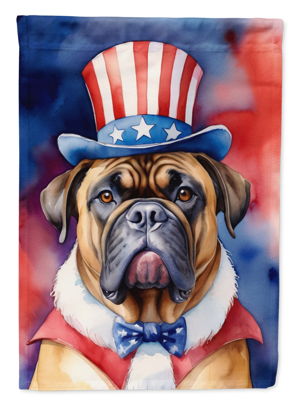 Bullmastiff Patriotic American House Flag 28x40 Porch Sleeve Pole Decorative Outside Yard Banner Artwork Wall Hanging, Polyester