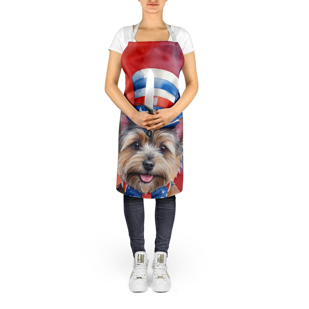 Cairn Terrier Patriotic American Apron Cooking Kitchen Server Baking Crafts Gardening for Adult Women Men, Unisex, Large, Multicolor