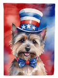 Cairn Terrier Patriotic American House Flag 28x40 Porch Sleeve Pole Decorative Outside Yard Banner Artwork Wall Hanging, Polyester