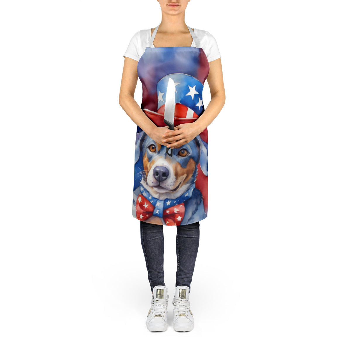 Catahoula Patriotic American Apron Cooking Kitchen Server Baking Crafts Gardening for Adult Women Men, Unisex, Large, Multicolor