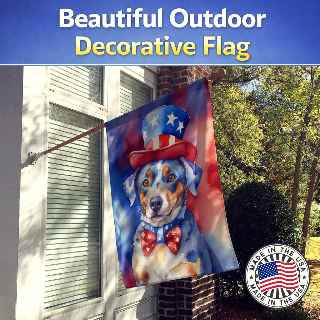 Catahoula Patriotic American House Flag 28x40 Porch Sleeve Pole Decorative Outside Yard Banner Artwork Wall Hanging, Polyester