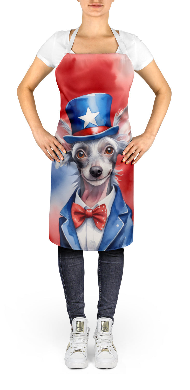 Chinese Crested Patriotic American Apron Cooking Kitchen Server Baking Crafts Gardening for Adult Women Men, Unisex, Large, Multicolor