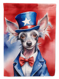 Chinese Crested Patriotic American House Flag 28x40 Porch Sleeve Pole Decorative Outside Yard Banner Artwork Wall Hanging, Polyester