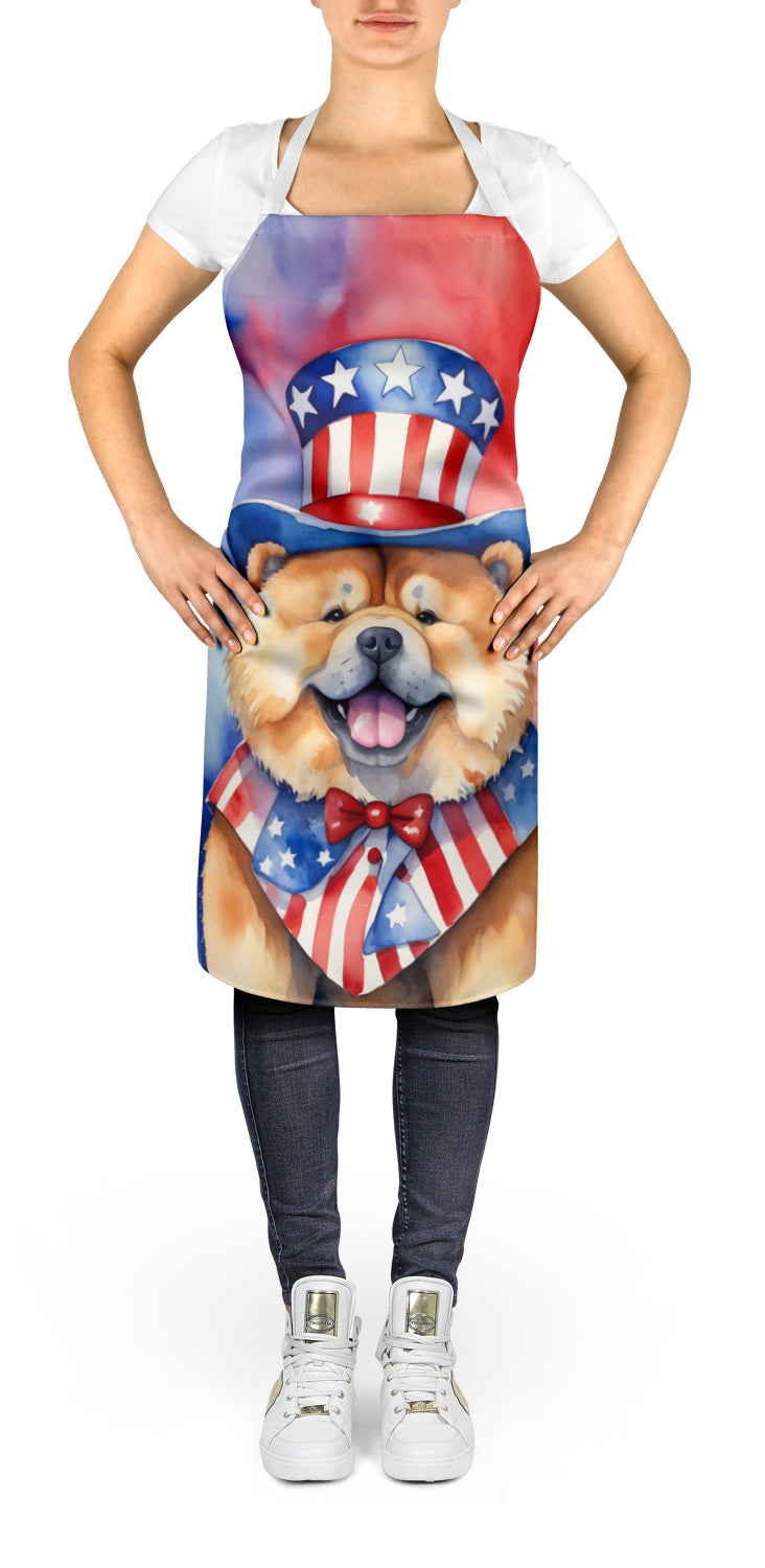Chow Chow Patriotic American Apron Cooking Kitchen Server Baking Crafts Gardening for Adult Women Men, Unisex, Large, Multicolor