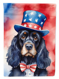 Cocker Spaniel Patriotic American House Flag 28x40 Porch Sleeve Pole Decorative Outside Yard Banner Artwork Wall Hanging, Polyester