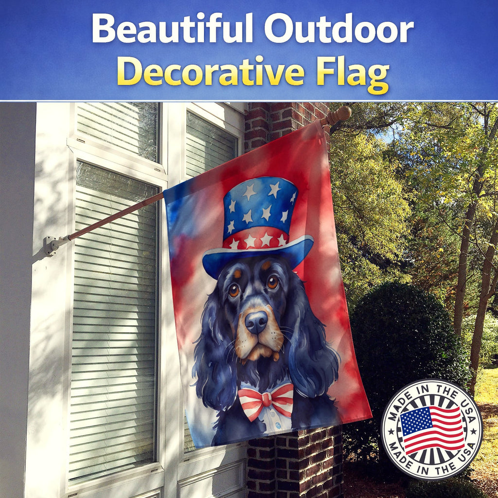 Cocker Spaniel Patriotic American House Flag 28x40 Porch Sleeve Pole Decorative Outside Yard Banner Artwork Wall Hanging, Polyester