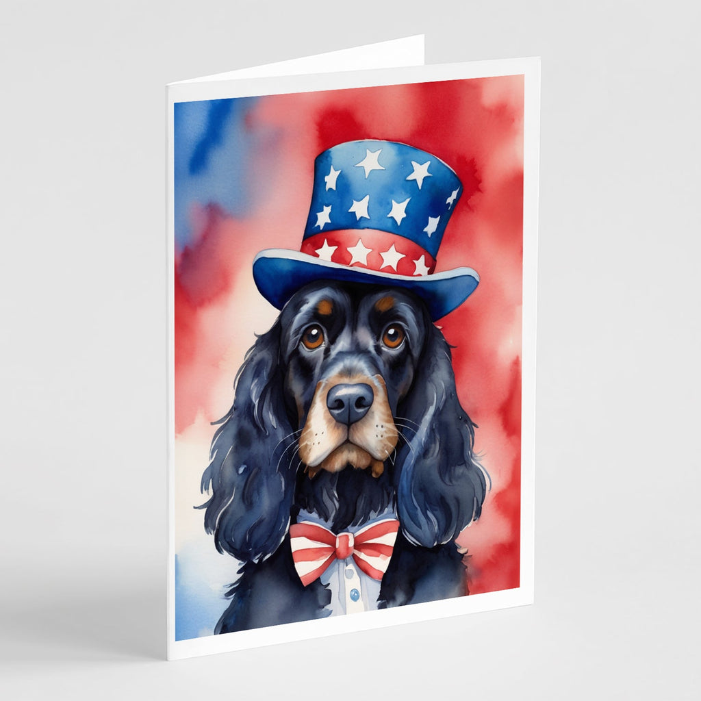 Cocker Spaniel Patriotic American Greeting Cards Pack of 8 Blank Cards with Envelopes Whimsical A7 Size 5x7