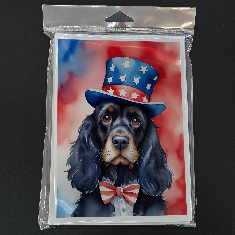 Cocker Spaniel Patriotic American Greeting Cards Pack of 8 Blank Cards with Envelopes Whimsical A7 Size 5x7