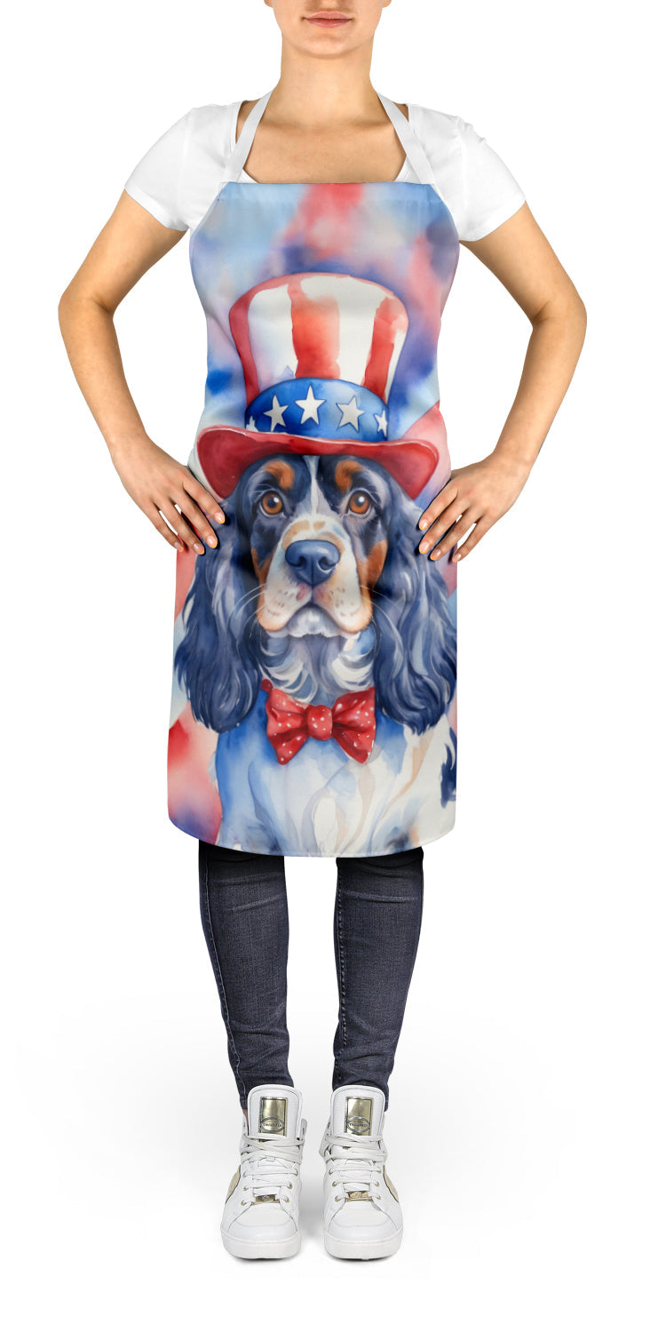 Cocker Spaniel Patriotic American Apron Cooking Kitchen Server Baking Crafts Gardening for Adult Women Men, Unisex, Large, Multicolor