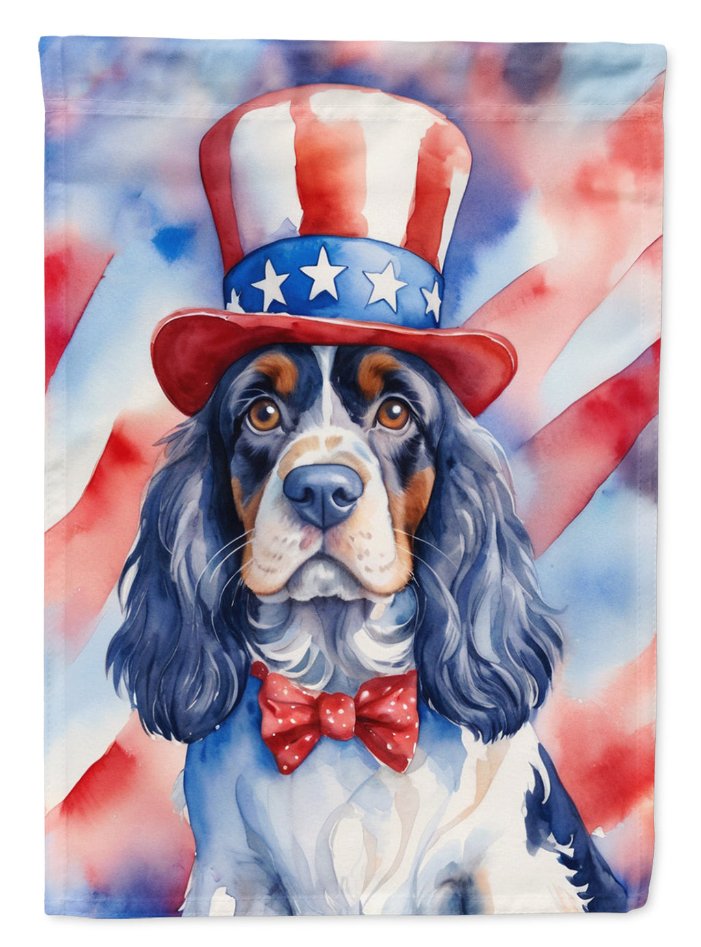 Cocker Spaniel Patriotic American House Flag 28x40 Porch Sleeve Pole Decorative Outside Yard Banner Artwork Wall Hanging, Polyester