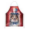 Collie Patriotic American Apron Cooking Kitchen Server Baking Crafts Gardening for Adult Women Men, Unisex, Large, Multicolor