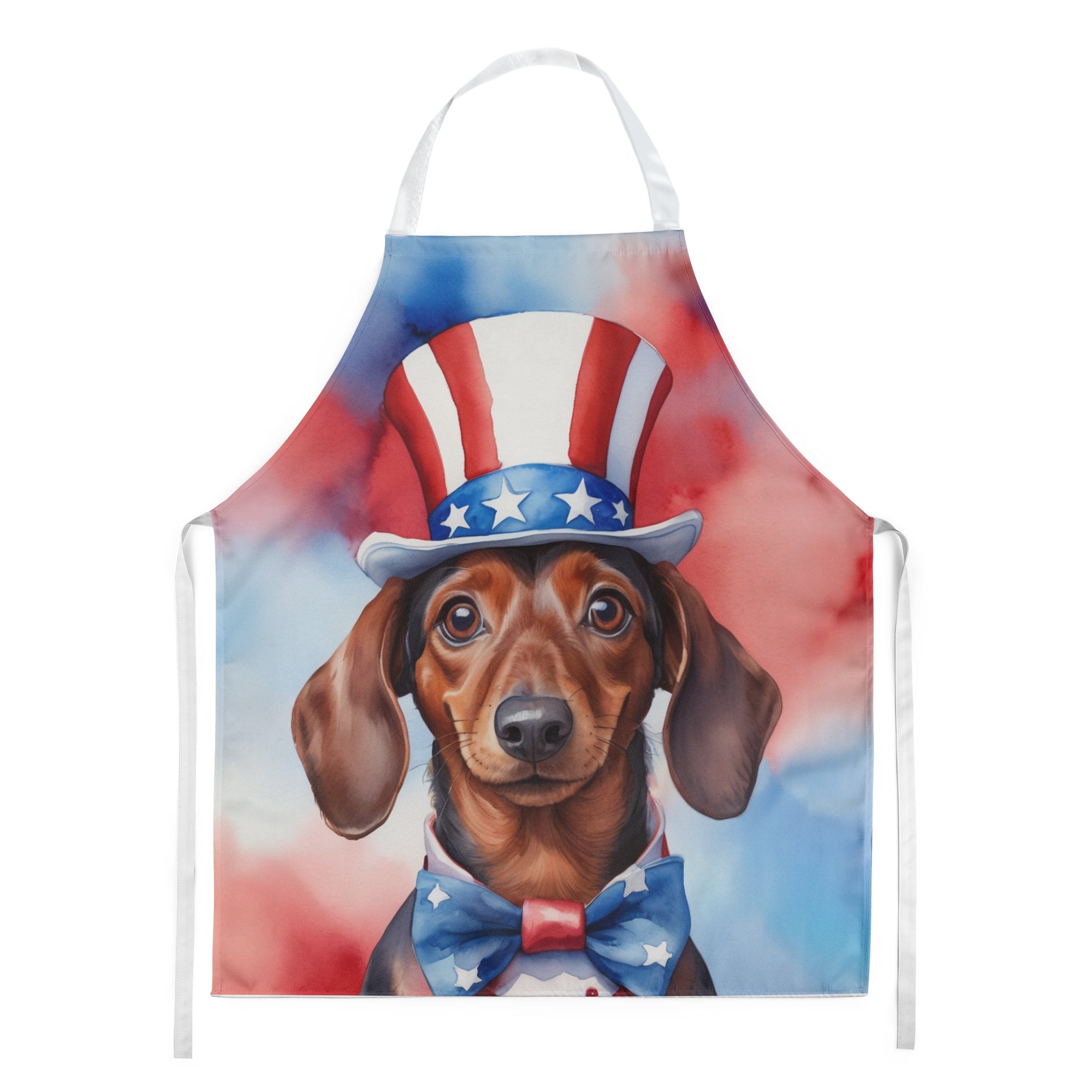 Dachshund Patriotic American Apron Cooking Kitchen Server Baking Crafts Gardening for Adult Women Men, Unisex, Large, Multicolor