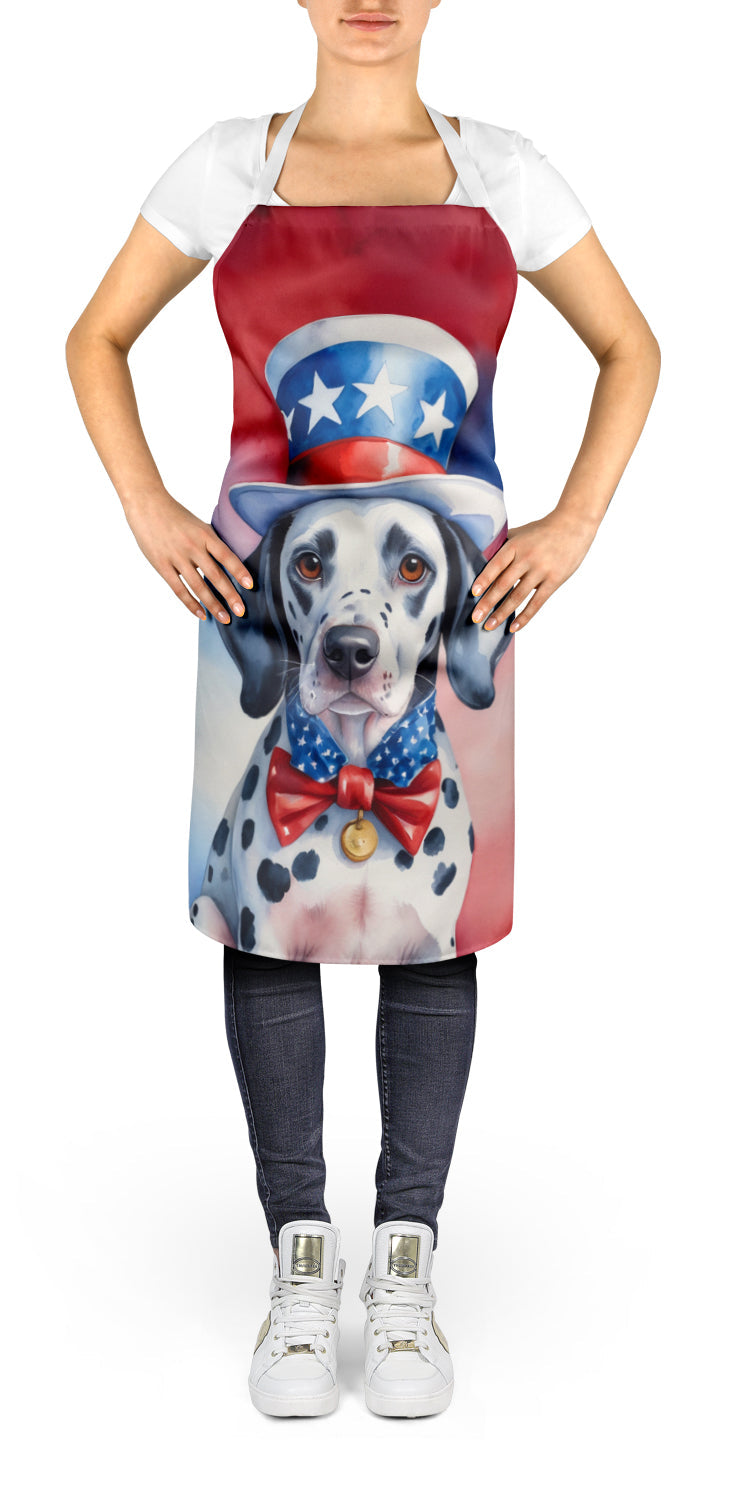 Dalmatian Patriotic American Apron Cooking Kitchen Server Baking Crafts Gardening for Adult Women Men, Unisex, Large, Multicolor