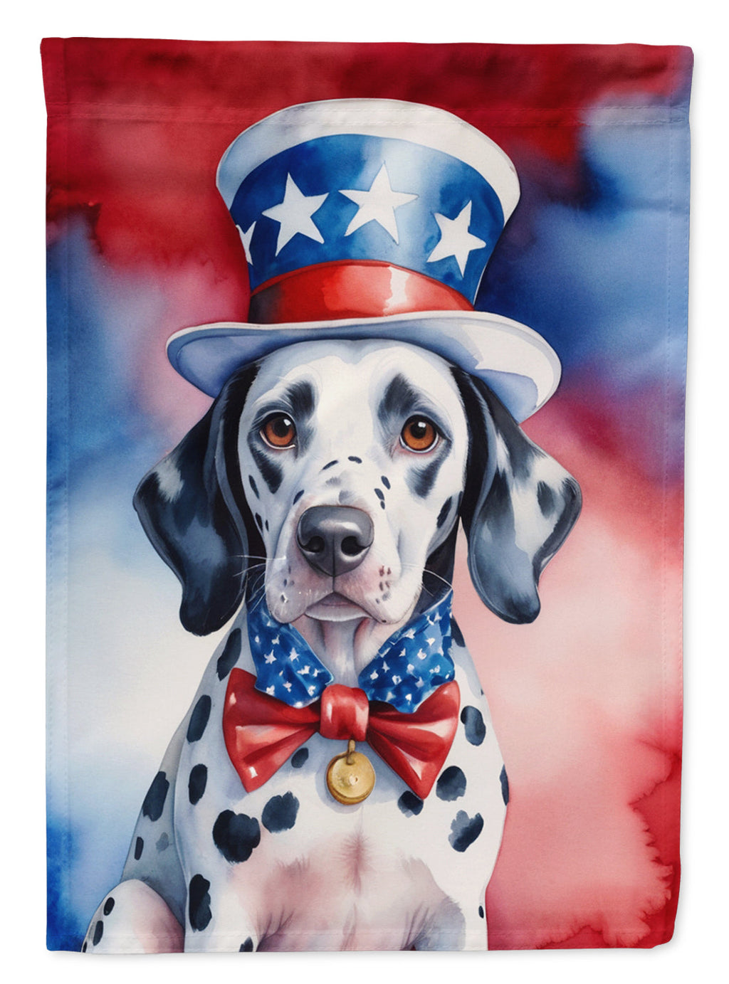 Dalmatian Patriotic American House Flag 28x40 Porch Sleeve Pole Decorative Outside Yard Banner Artwork Wall Hanging, Polyester