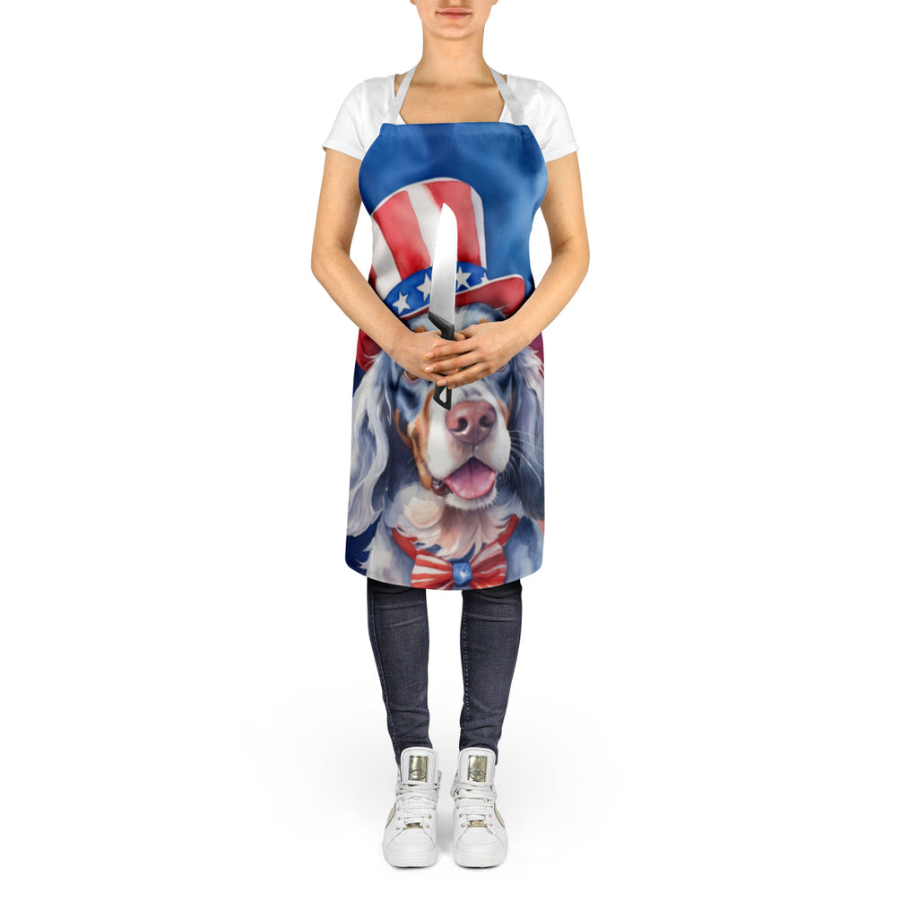 English Setter Patriotic American Apron Cooking Kitchen Server Baking Crafts Gardening for Adult Women Men, Unisex, Large, Multicolor