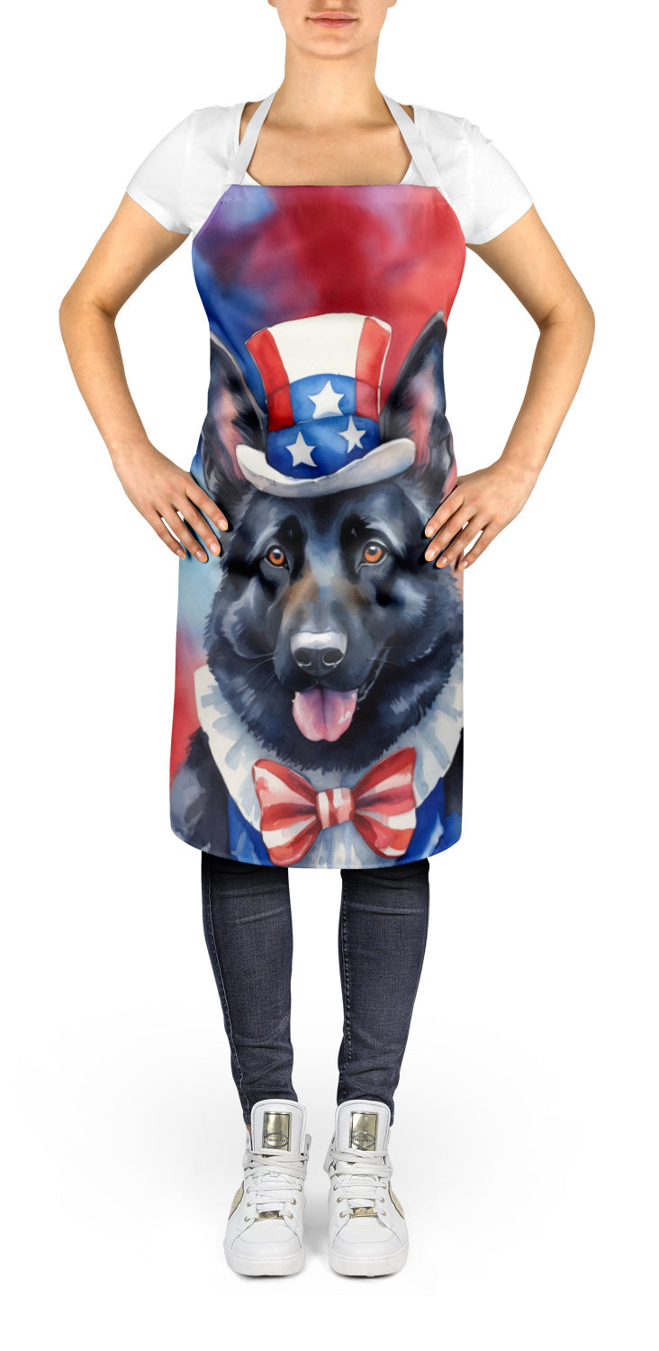 German Shepherd Patriotic American Apron Cooking Kitchen Server Baking Crafts Gardening for Adult Women Men, Unisex, Large, Multicolor
