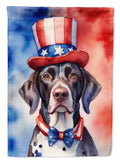 German Shorthaired Pointer Patriotic American House Flag 28x40 Porch Sleeve Pole Decorative Outside Yard Banner Artwork Wall Hanging, Polyester