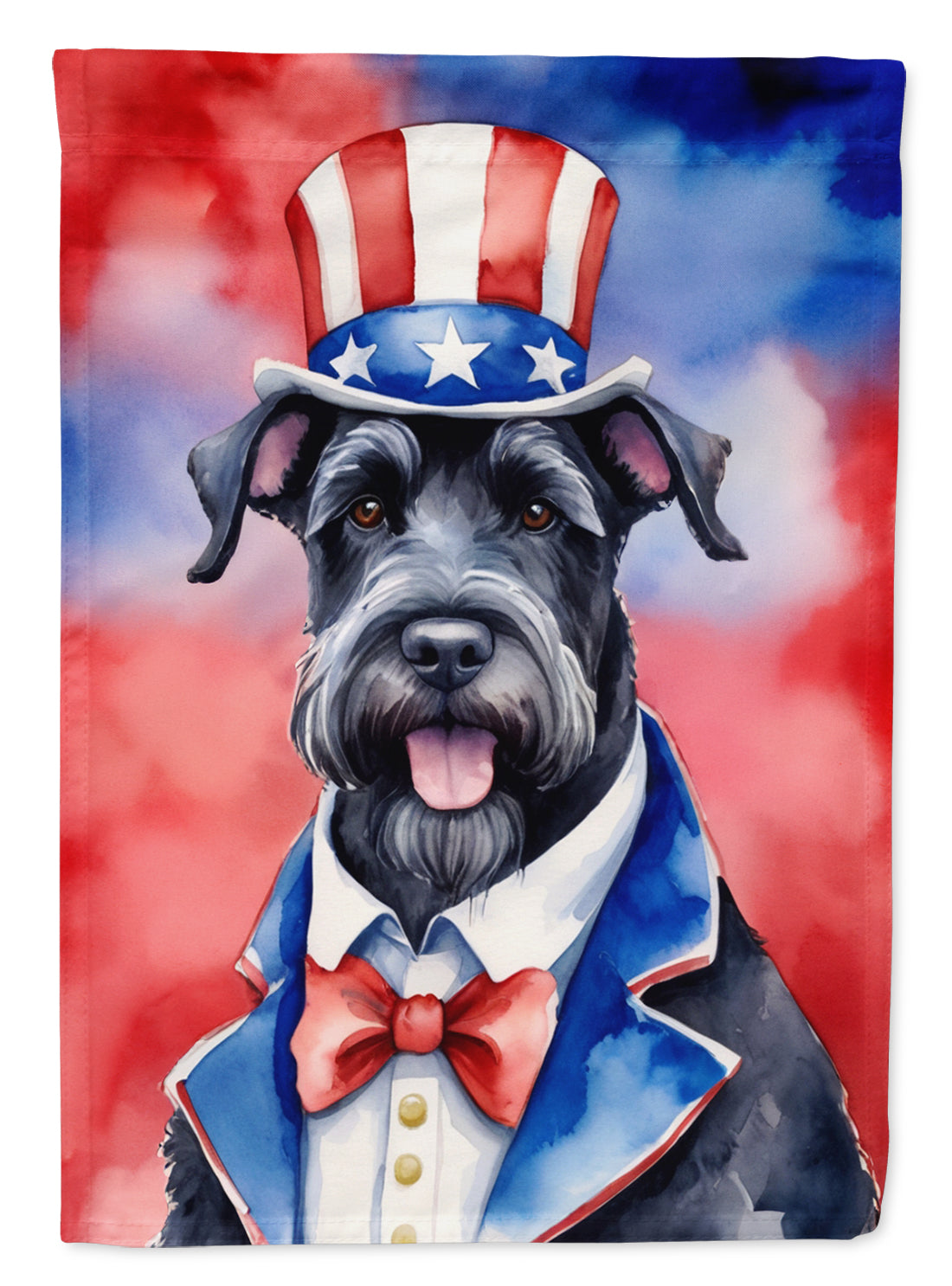 Giant Schnauzer Patriotic American House Flag 28x40 Porch Sleeve Pole Decorative Outside Yard Banner Artwork Wall Hanging, Polyester