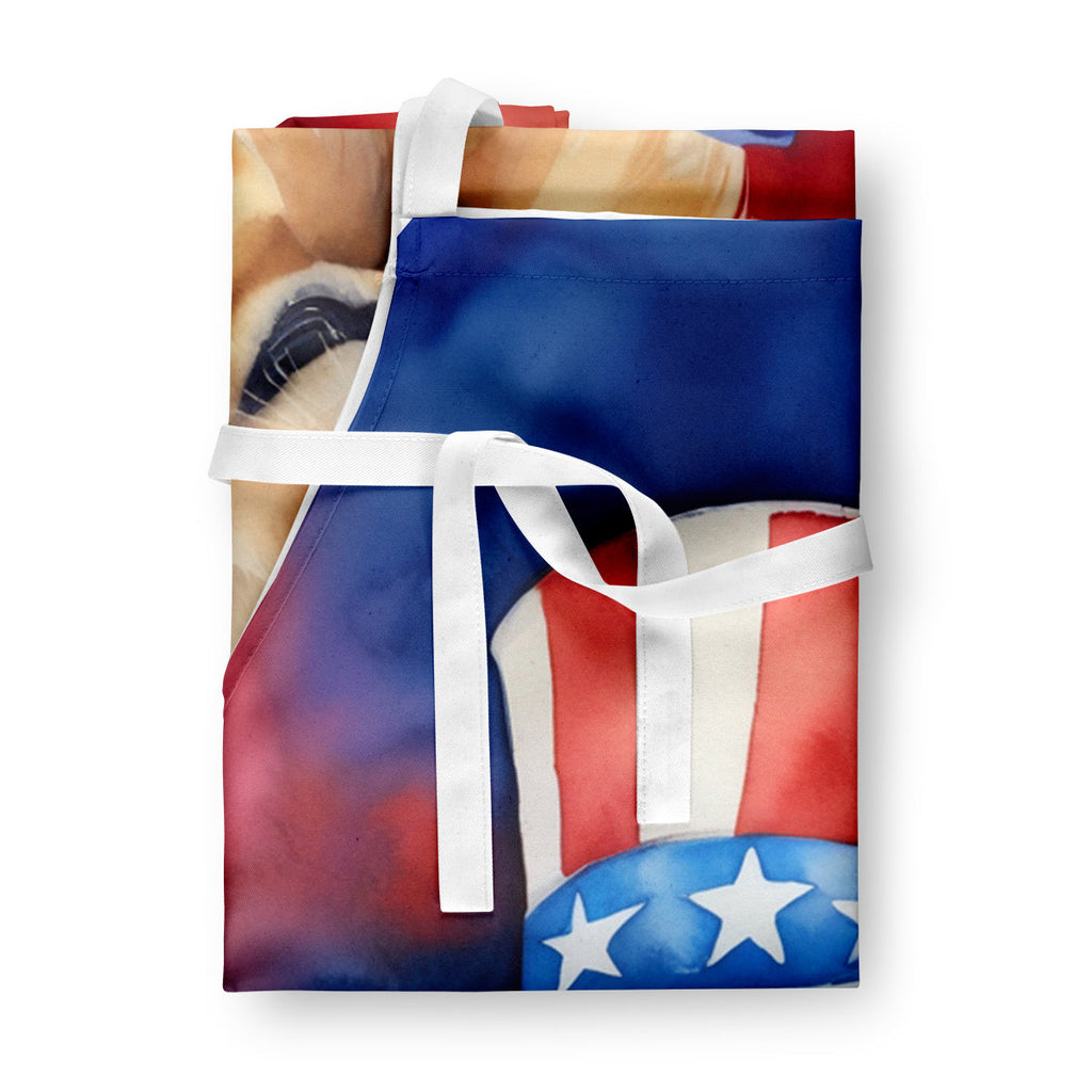 Golden Retriever Patriotic American Apron Cooking Kitchen Server Baking Crafts Gardening for Adult Women Men, Unisex, Large, Multicolor