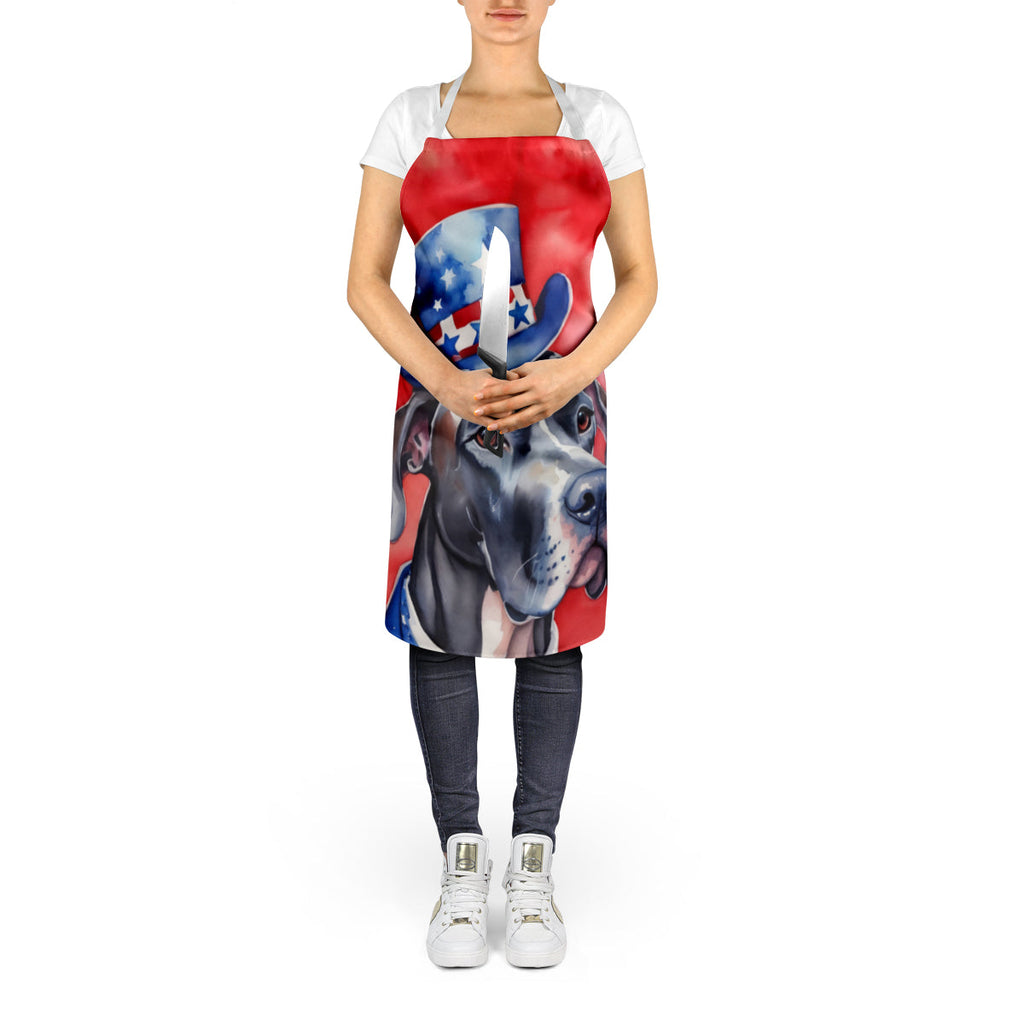 Great Dane Patriotic American Apron Cooking Kitchen Server Baking Crafts Gardening for Adult Women Men, Unisex, Large, Multicolor