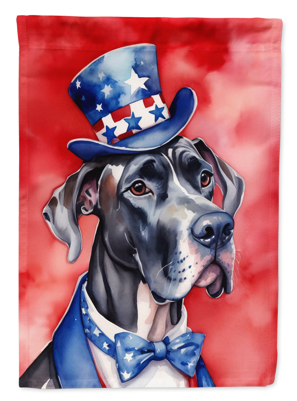 Great Dane Patriotic American House Flag 28x40 Porch Sleeve Pole Decorative Outside Yard Banner Artwork Wall Hanging, Polyester