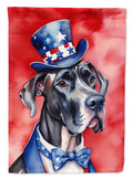 Great Dane Patriotic American House Flag 28x40 Porch Sleeve Pole Decorative Outside Yard Banner Artwork Wall Hanging, Polyester