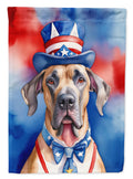 Great Dane Patriotic American House Flag 28x40 Porch Sleeve Pole Decorative Outside Yard Banner Artwork Wall Hanging, Polyester