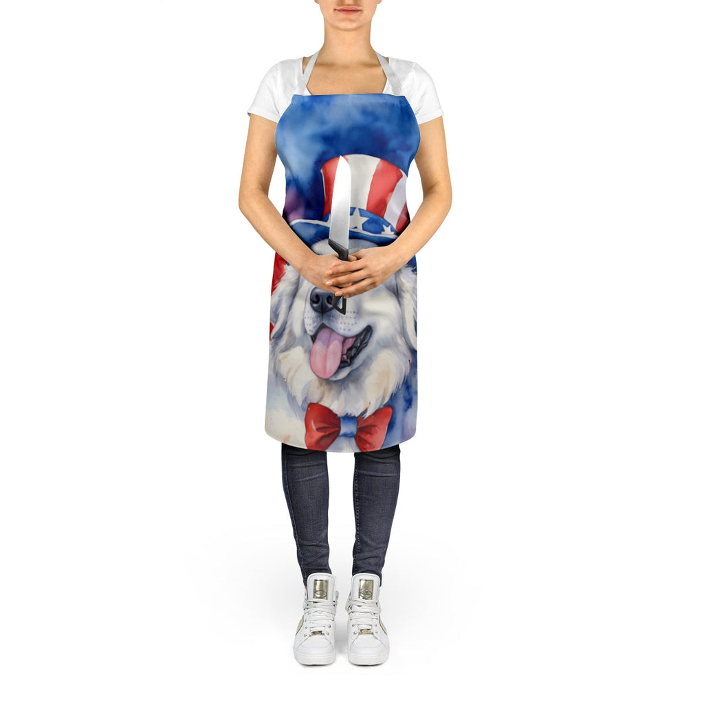 Great Pyrenees Patriotic American Apron Cooking Kitchen Server Baking Crafts Gardening for Adult Women Men, Unisex, Large, Multicolor