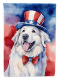 Great Pyrenees Patriotic American House Flag 28x40 Porch Sleeve Pole Decorative Outside Yard Banner Artwork Wall Hanging, Polyester
