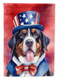 Greater Swiss Mountain Dog Patriotic American House Flag 28x40 Porch Sleeve Pole Decorative Outside Yard Banner Artwork Wall Hanging, Polyester