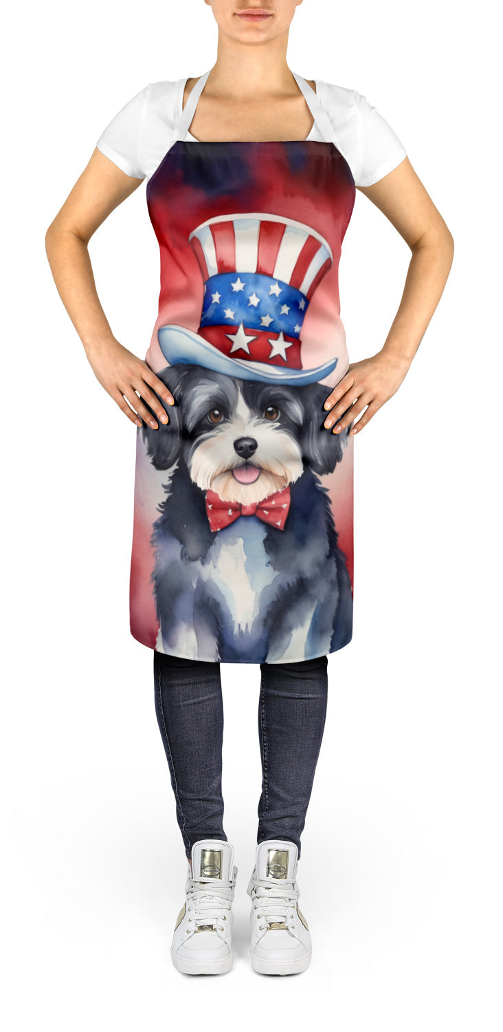 Havanese Patriotic American Apron Cooking Kitchen Server Baking Crafts Gardening for Adult Women Men, Unisex, Large, Multicolor