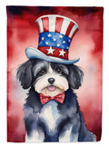 Havanese Patriotic American House Flag 28x40 Porch Sleeve Pole Decorative Outside Yard Banner Artwork Wall Hanging, Polyester