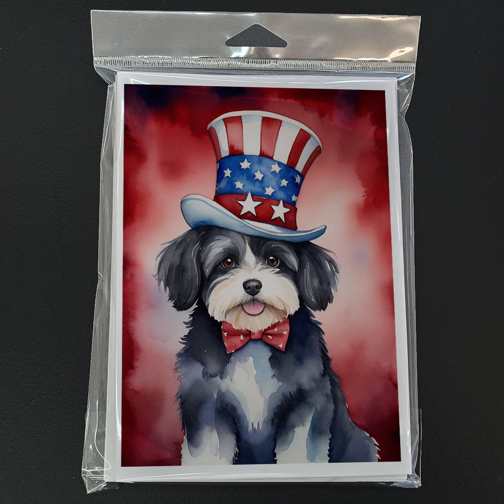Havanese Patriotic American Greeting Cards Pack of 8 Blank Cards with Envelopes Whimsical A7 Size 5x7