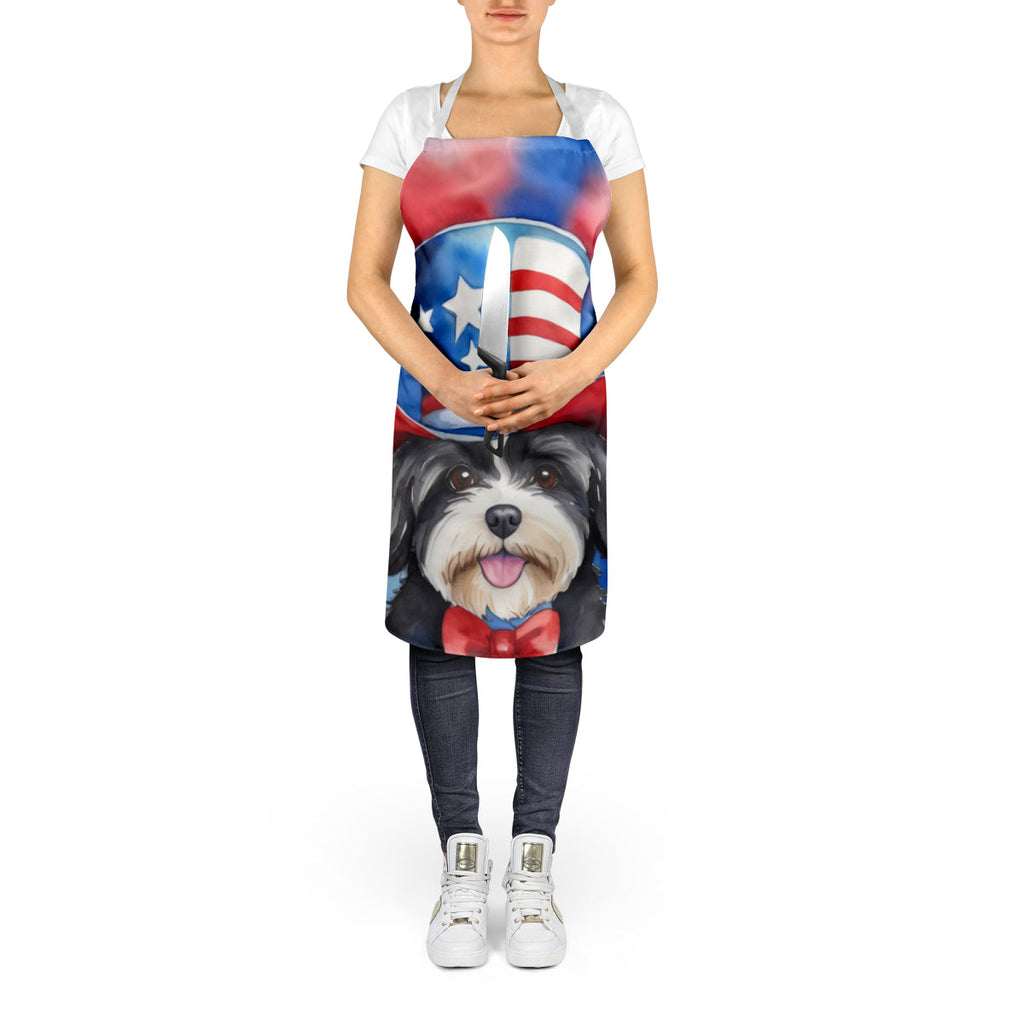 Havanese Patriotic American Apron Cooking Kitchen Server Baking Crafts Gardening for Adult Women Men, Unisex, Large, Multicolor