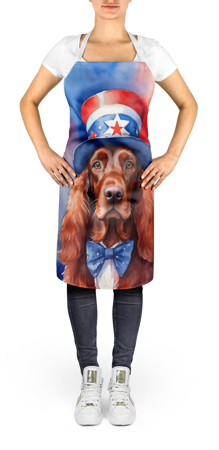 Irish Setter Patriotic American Apron Cooking Kitchen Server Baking Crafts Gardening for Adult Women Men, Unisex, Large, Multicolor